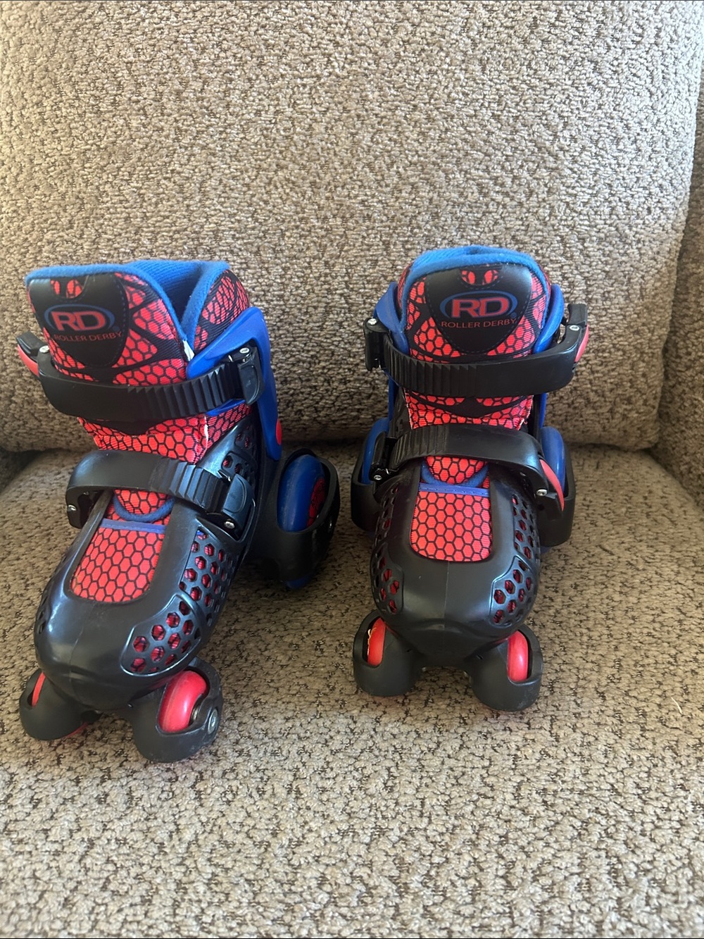 Kids Adjustable Red and Blue Quad Roller Skates